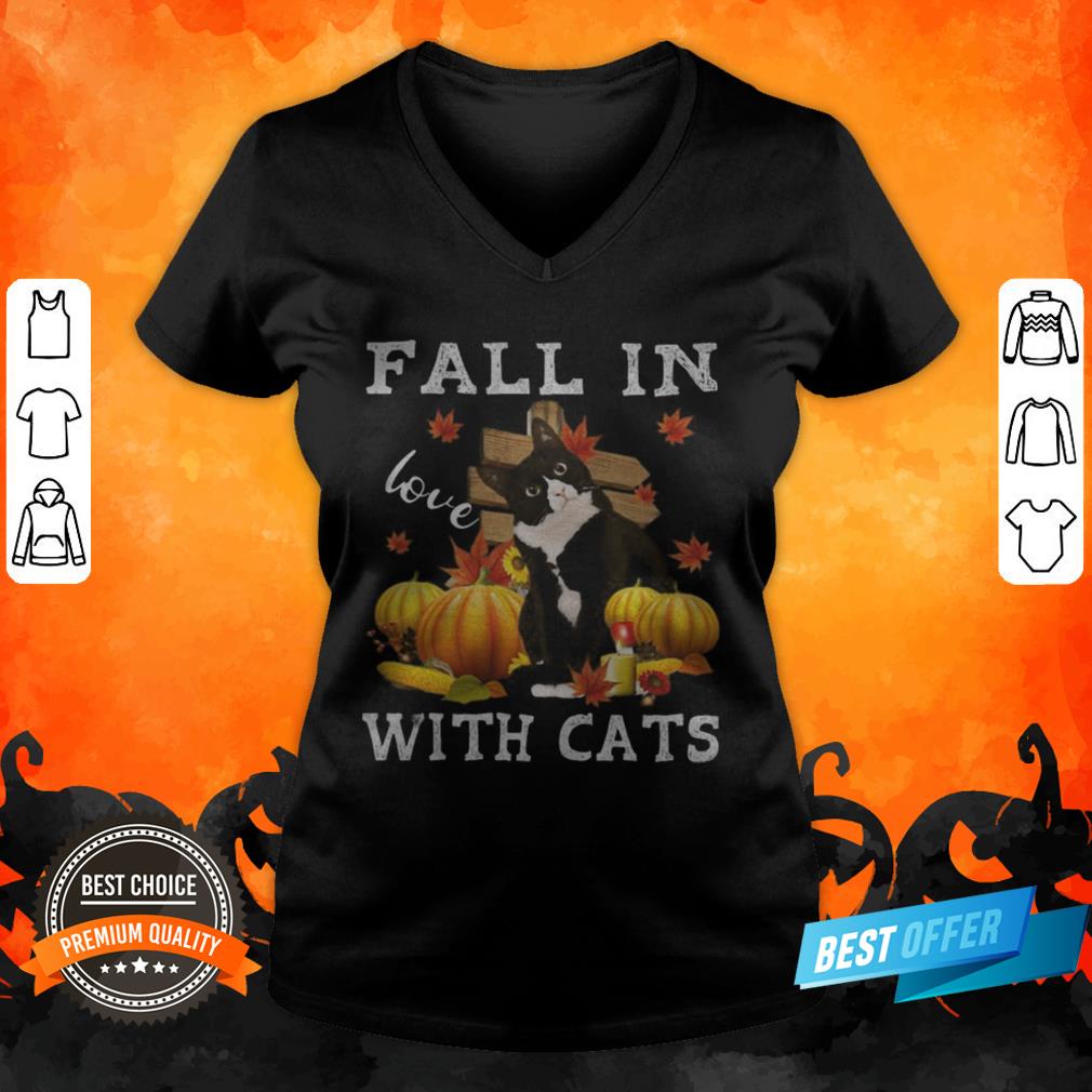 Halloween Fall In Love With Cats Pumpkins Shirt