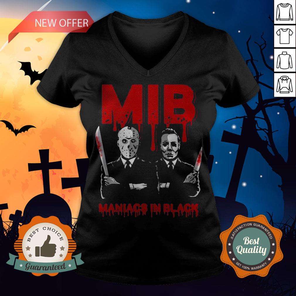 Halloween Jason Voorhees And Freddy Krueger Mib Maniacs In Black Shirt