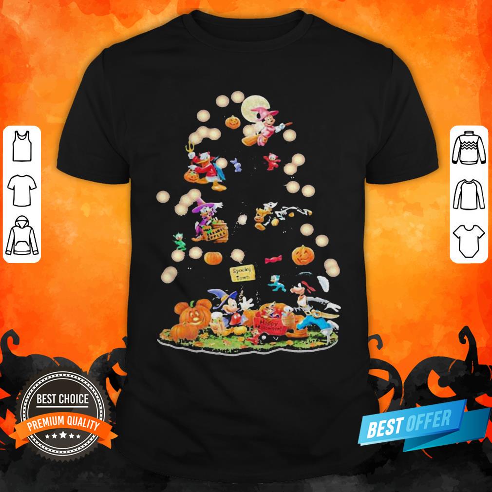 Halloween Tree Mickey Mouse Cartoon Characters Shirt