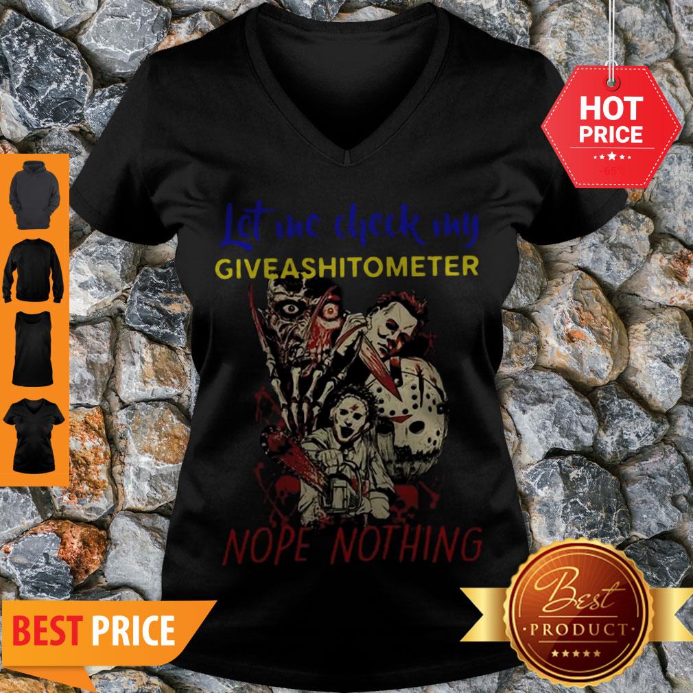 Horror Characters Let Me Check My Give A Shit To Meter Nope Nothing Shirt