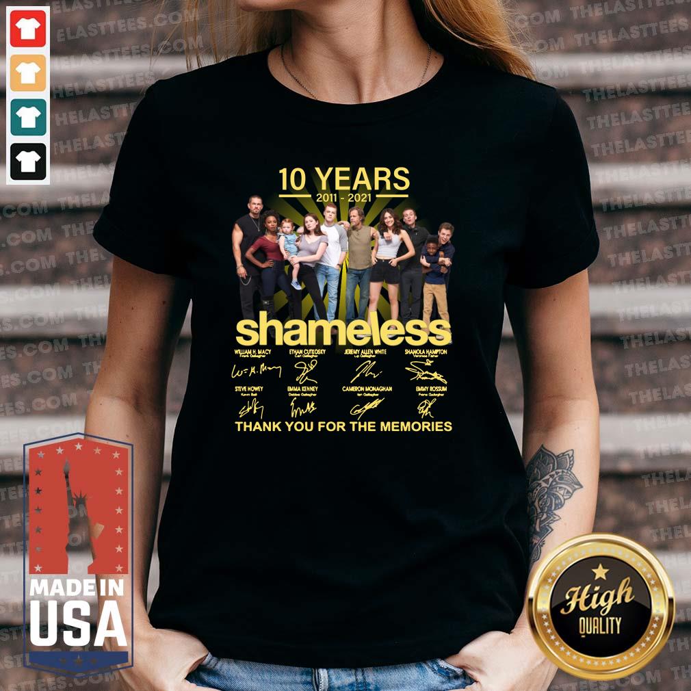Hot 10 Years 2011 2021 Shameless Thank You For The Memories Signatures Shirt