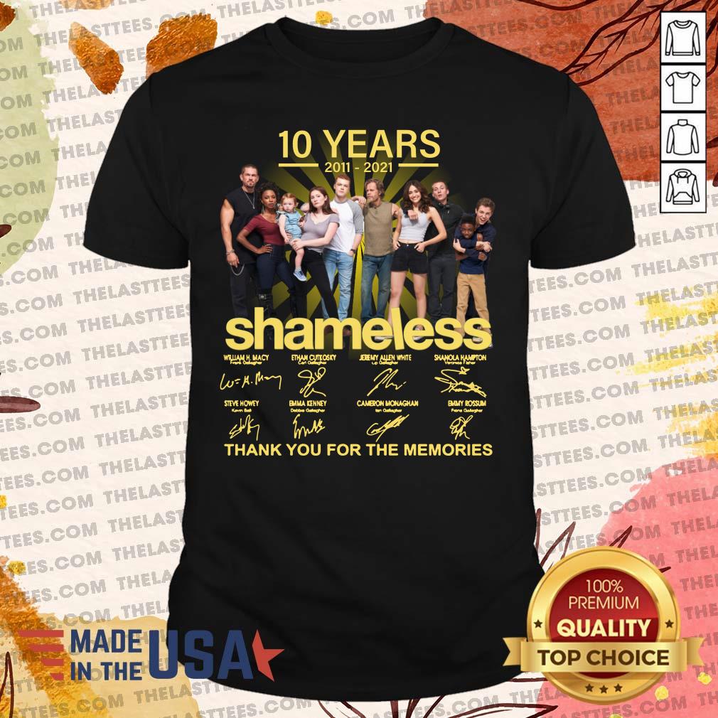Hot 10 Years 2011 2021 Shameless Thank You For The Memories Signatures Shirt