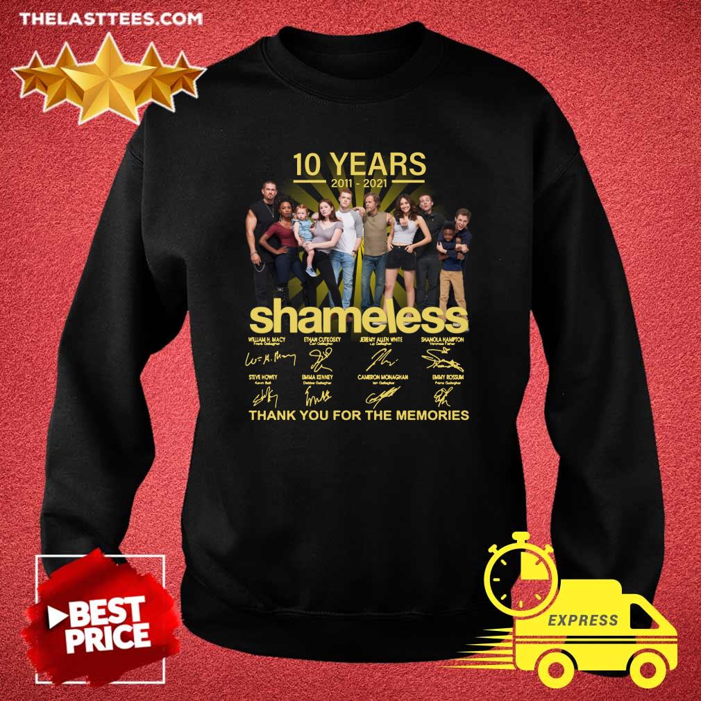 Hot 10 Years 2011 2021 Shameless Thank You For The Memories Signatures Shirt
