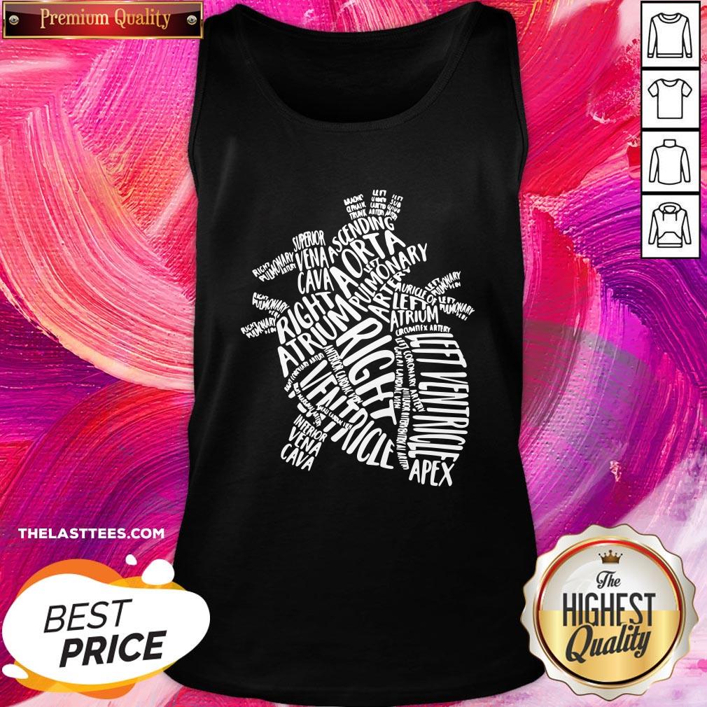Hot Anatomical Heart Medical Parts Of Heart Anatomy Gift Essential Shirt
