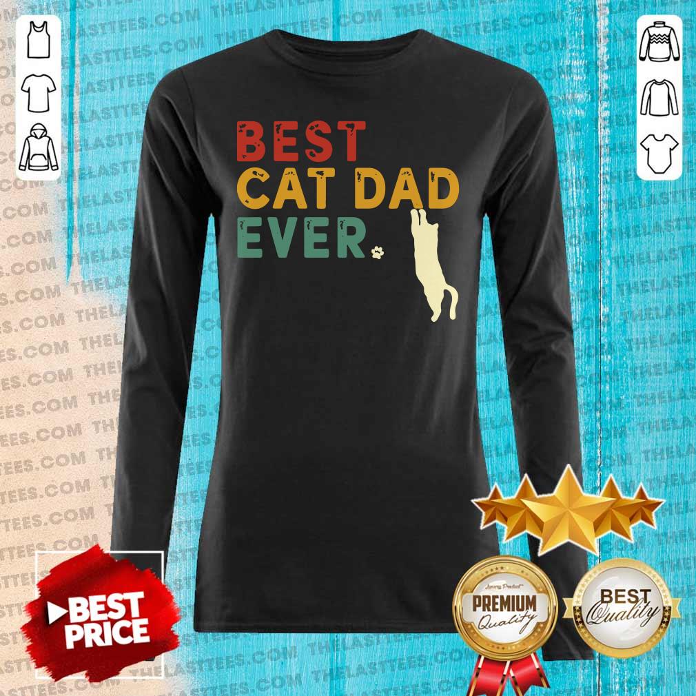 Hot Best Cat Dad Ever Retro Vintage Dad Cat Father'S Day T Shirt