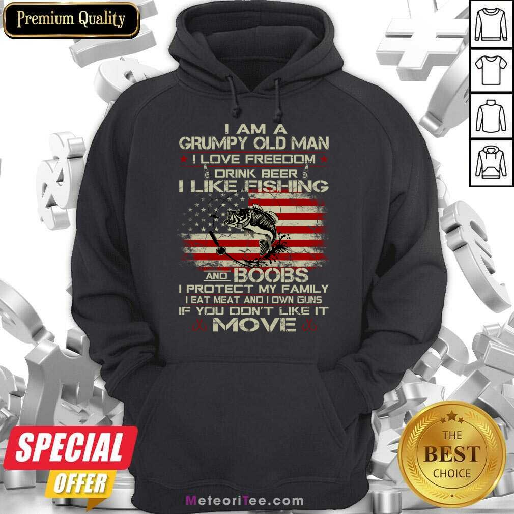 I Am A Grumpy Old Man I Love Freedom Drink Beer I Like Fishing Shirt