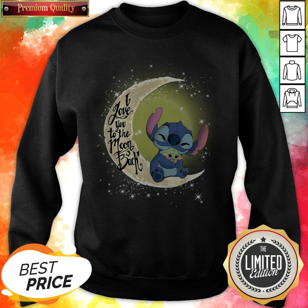 I Love You To The Moon And Back Stitch Hug Baby Yoda Shirt