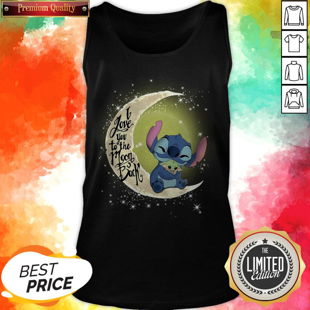 I Love You To The Moon And Back Stitch Hug Baby Yoda Shirt