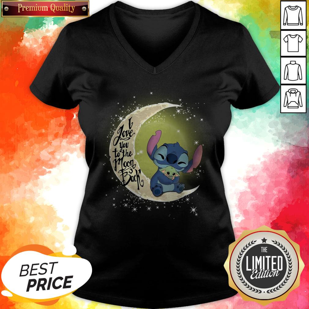 I Love You To The Moon And Back Stitch Hug Baby Yoda Shirt