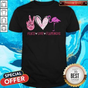 Cute Peace Love Flamingos Diamond Shirt
