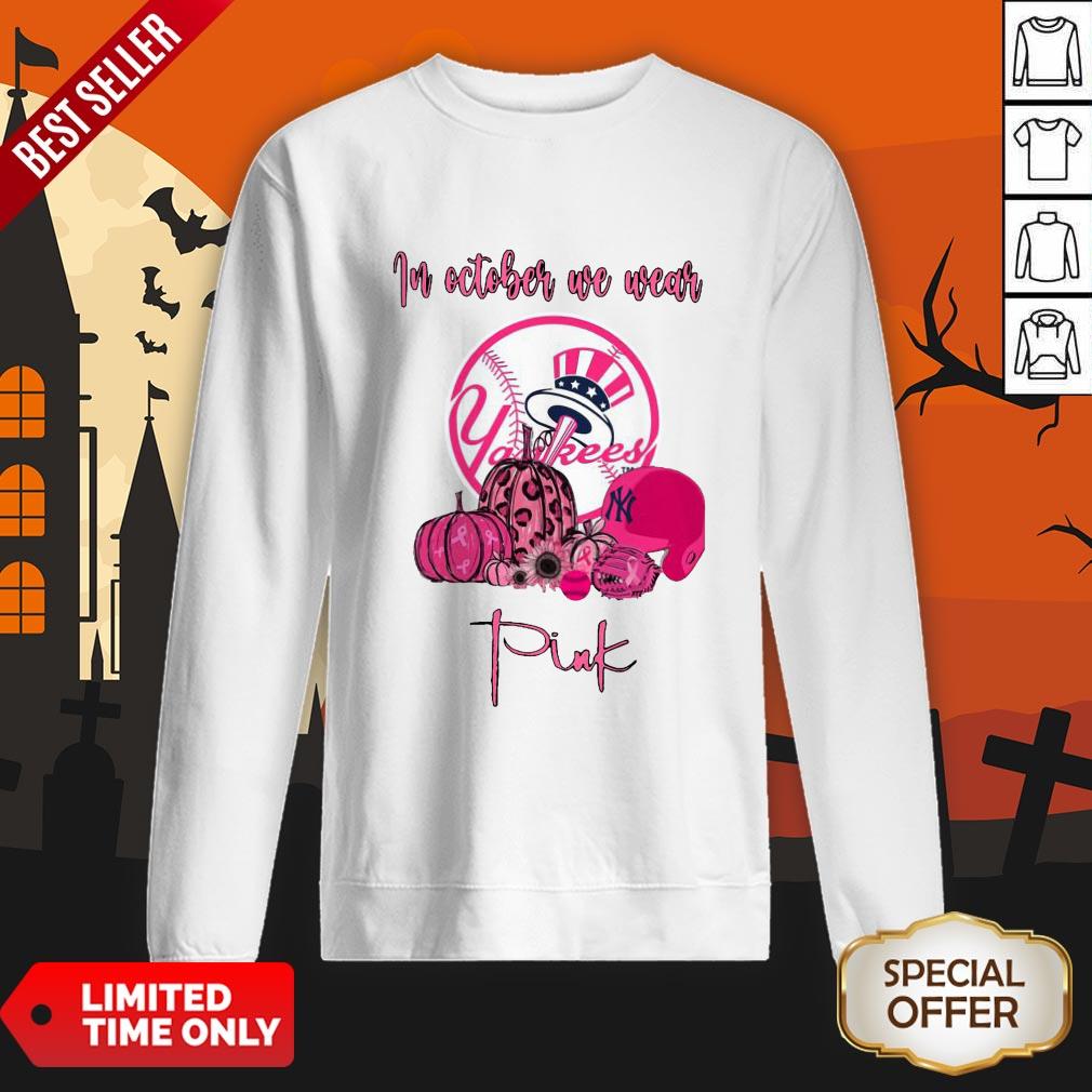 In October We Wear New York Yankees Pink Halloween Shirt