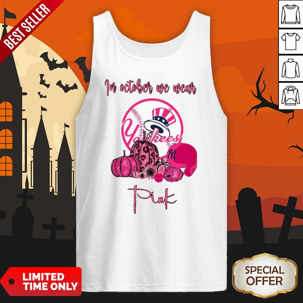 In October We Wear New York Yankees Pink Halloween Shirt