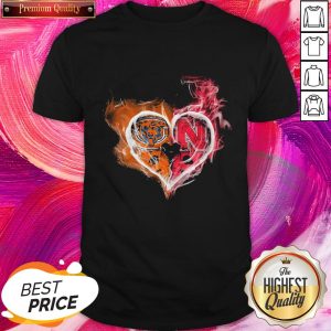 Chicago Bears And Nebraska Cornhuskers Heart Fire Official Perfect Shirt