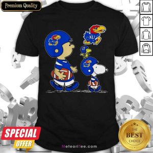Top The Peanuts Charlie Brown And Snoopy Woodstock Kansas Jayhawks Football Shirt