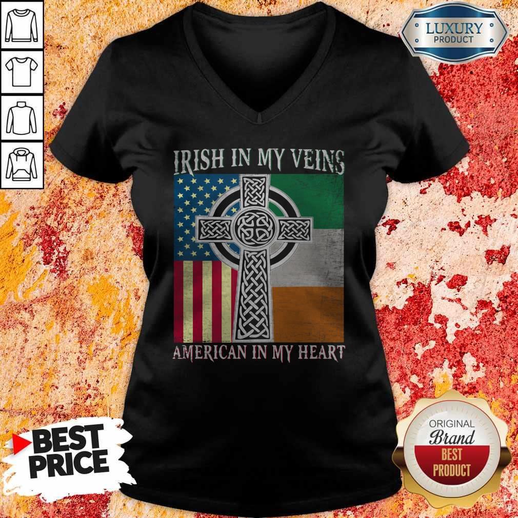 Ireland Flag Irish In My Veins American In My Heart Flag Shirt