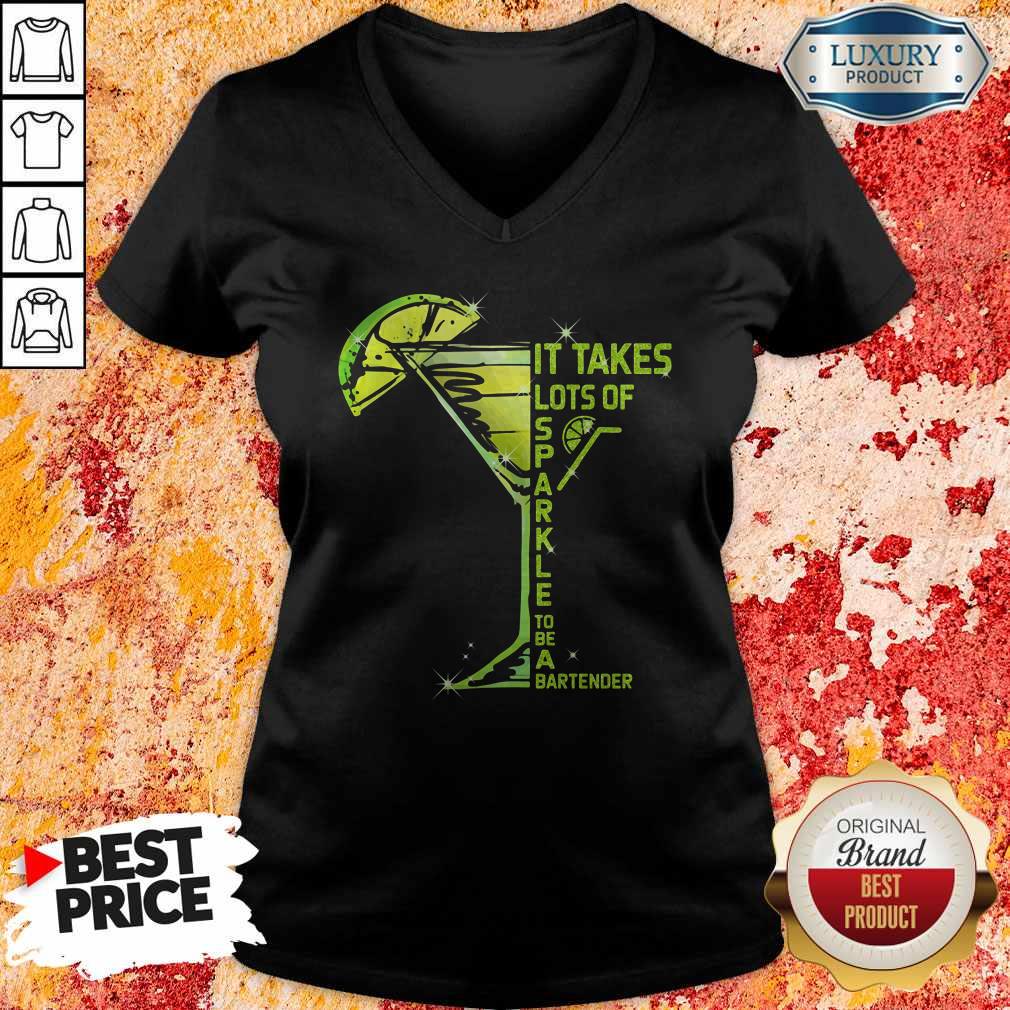 It Takes Lots Of Sparkle To Be Bartender Glass Lemon Shirt