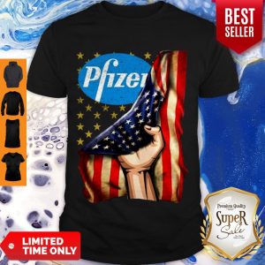 Beautiful Pfizer Logo And America Flag Shirt