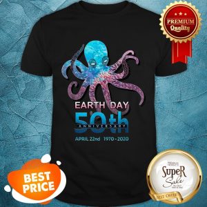 Octopus Silhouette Earth Day 50th Anniversary April 22nd Shirt