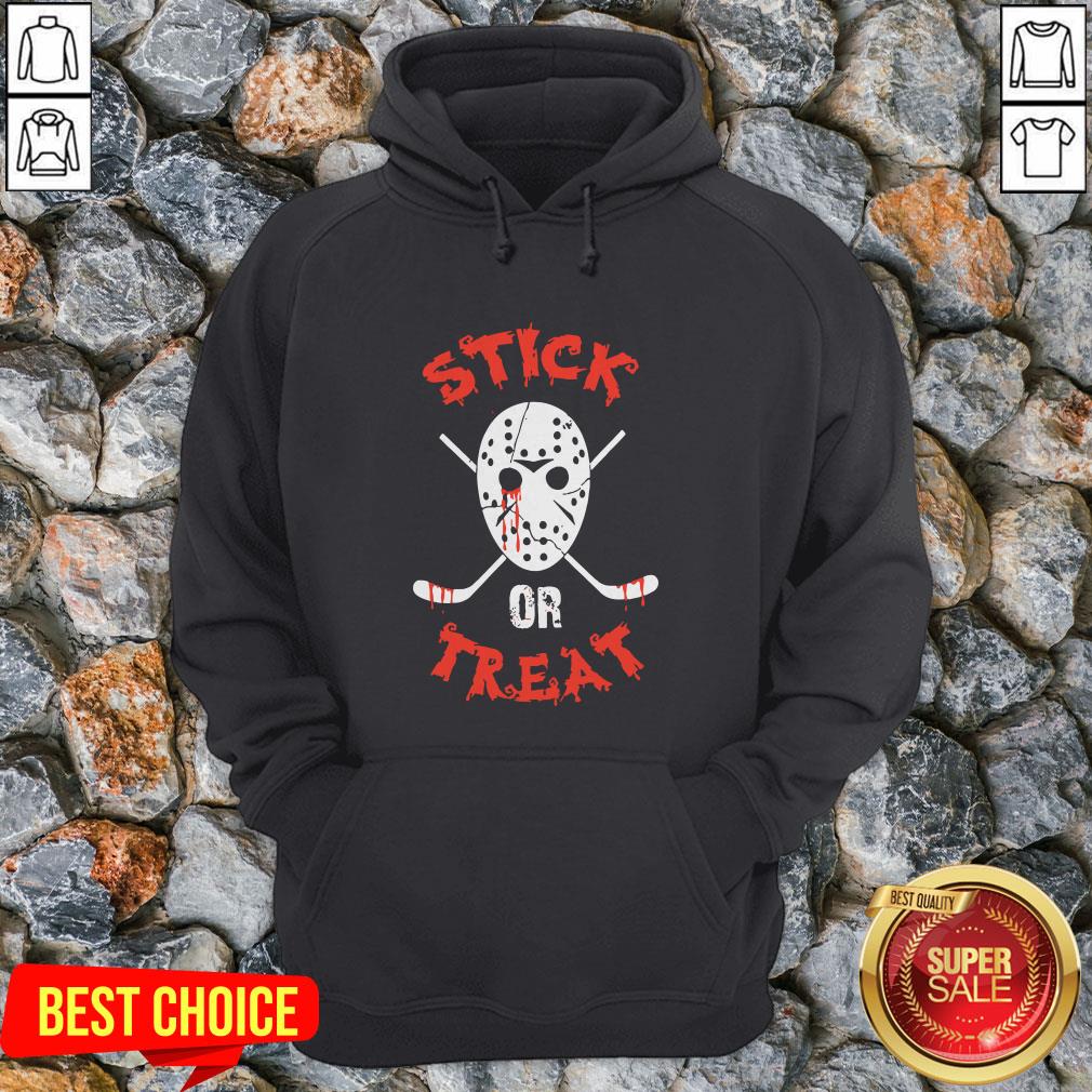 Jack Voorhees Face Stick Or Treat Hockey Halloween Shirt