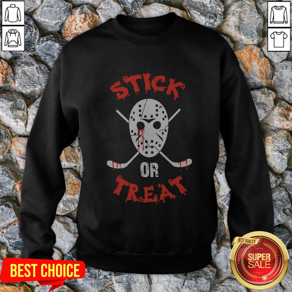 Jack Voorhees Face Stick Or Treat Hockey Halloween Shirt