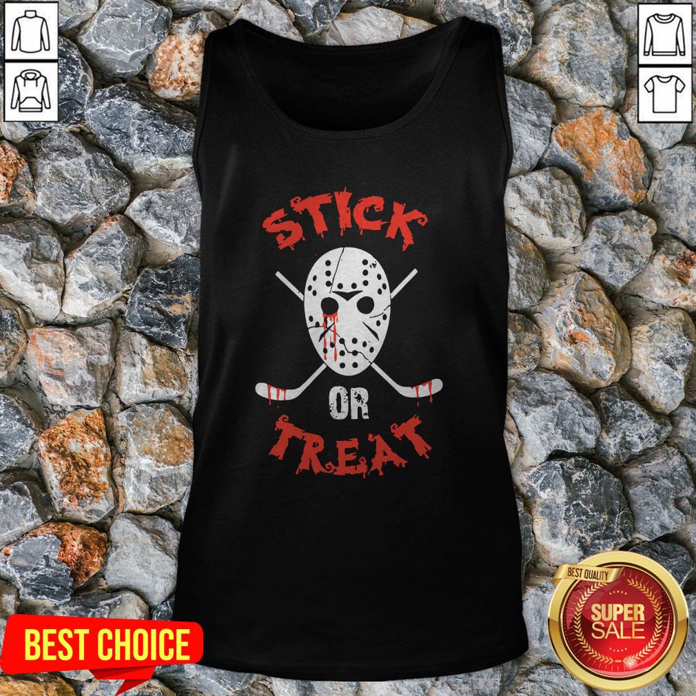 Jack Voorhees Face Stick Or Treat Hockey Halloween Shirt