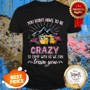 Nice Camping Flamingos You Don’t Have To Be Crazy Train You Shirt