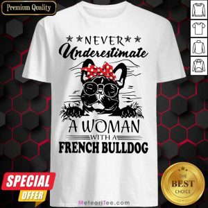 Nice Never Underestimate A Woman With A French Bulldog Mom Shirt