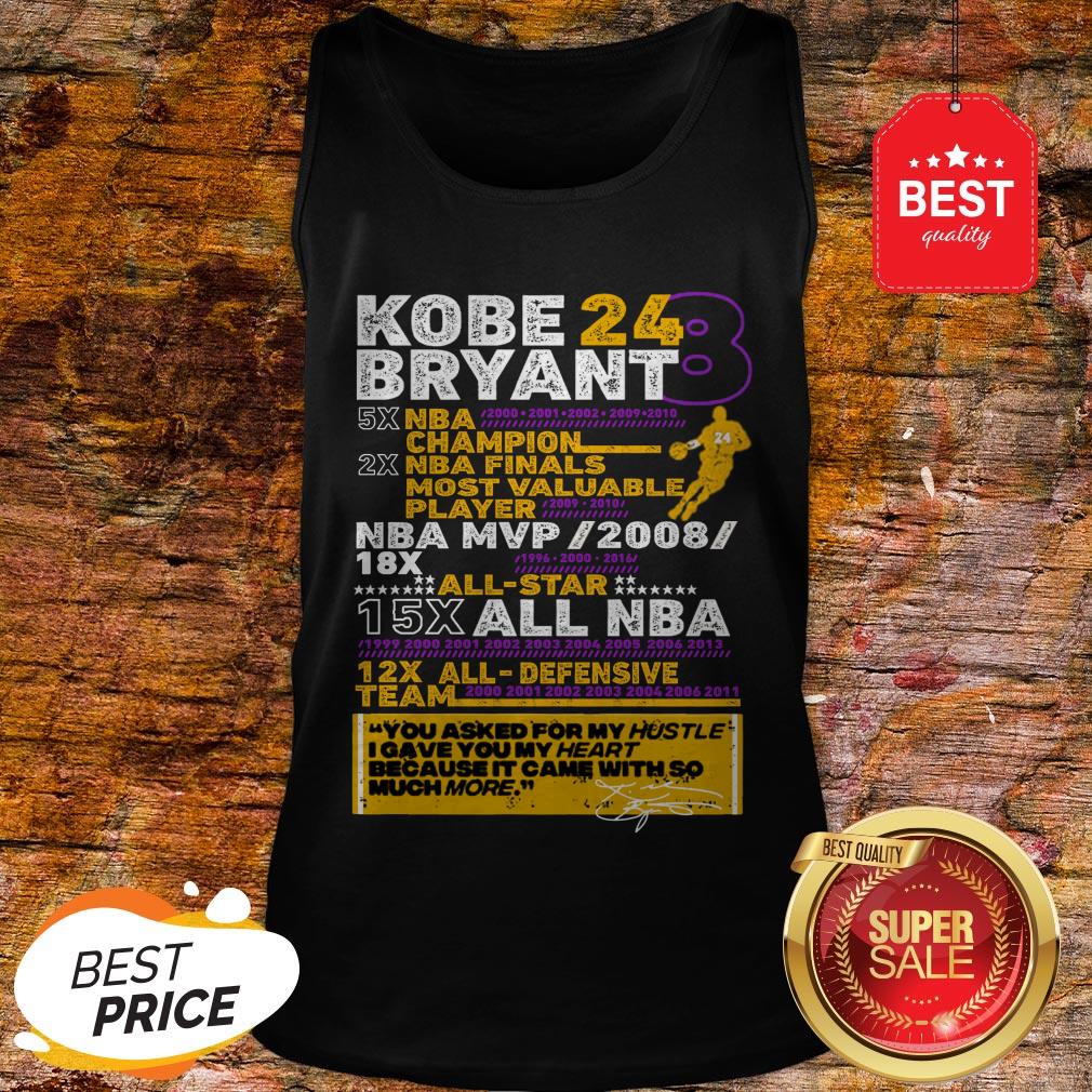 Kobe Bryant 24 8 5X NBA Champion 2X NBA Finals Most Valuable Shirt