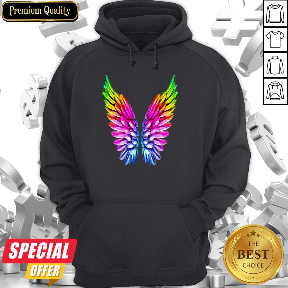 LGBT Rainbow Colored Angel Wings Lesbian And Gay Pride LGBT Shirt