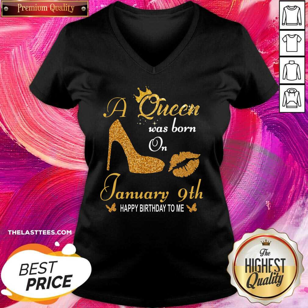 Love A Queen Was Born On 9th January Happy Birthday To Me Shirt