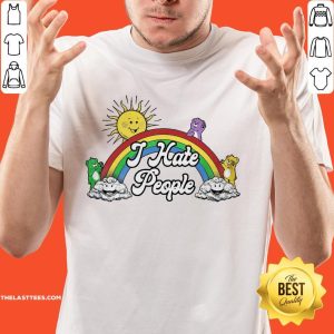 Funny Rainbow Sun Bear Cloud I Hate People Shirt