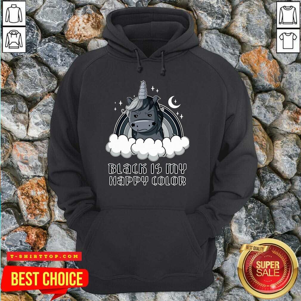 Unicorn 1 Black Is My Happy Color Shirt