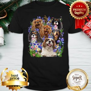 Cavalier King Charles Spaniel Purple Flowers Shirt