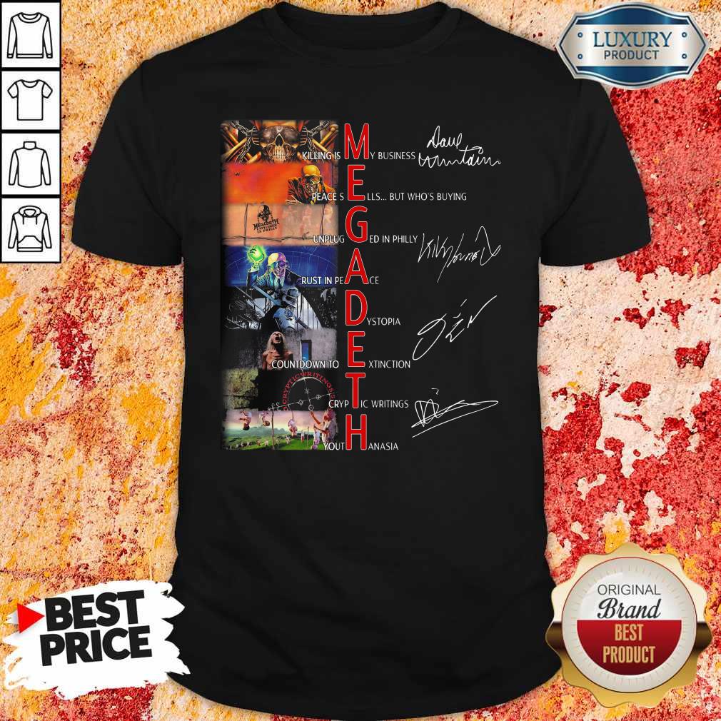Megadeth Band Members Signatures Shirt