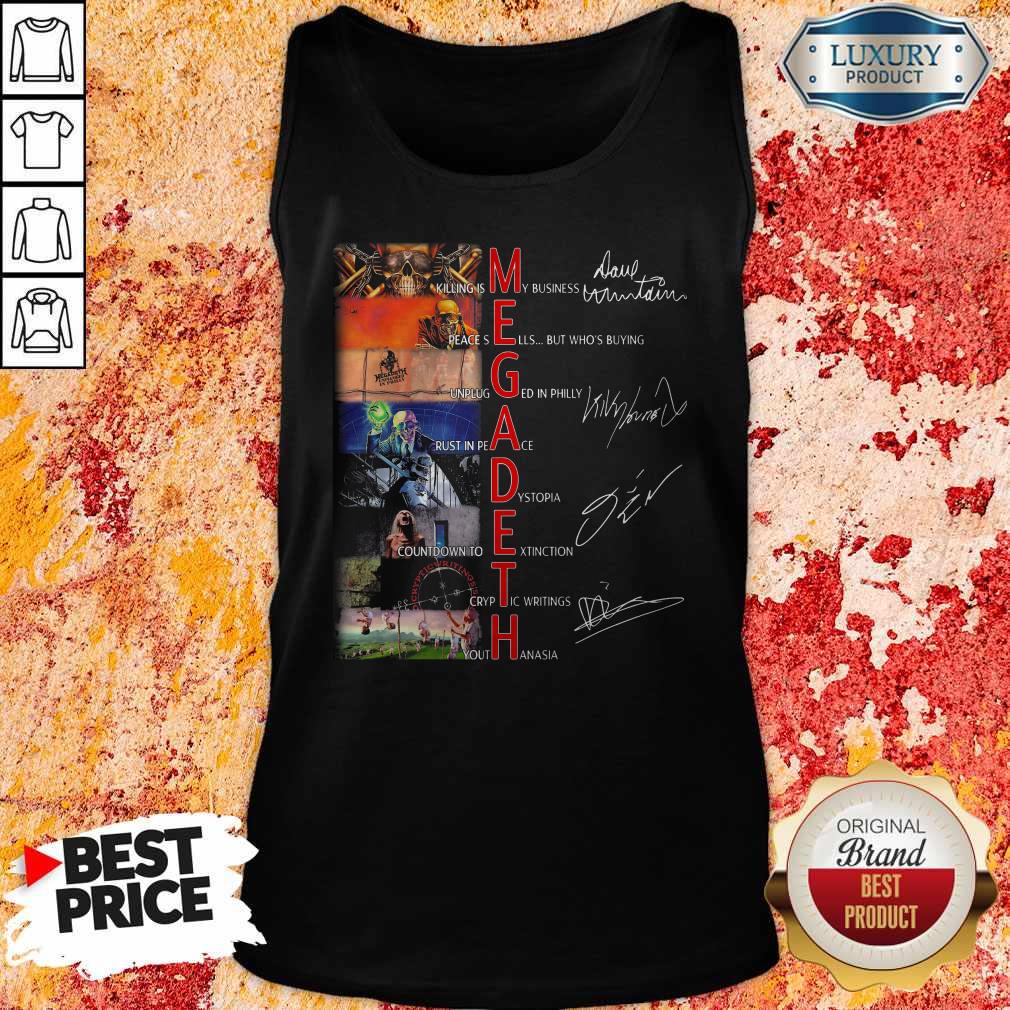 Megadeth Band Members Signatures Shirt