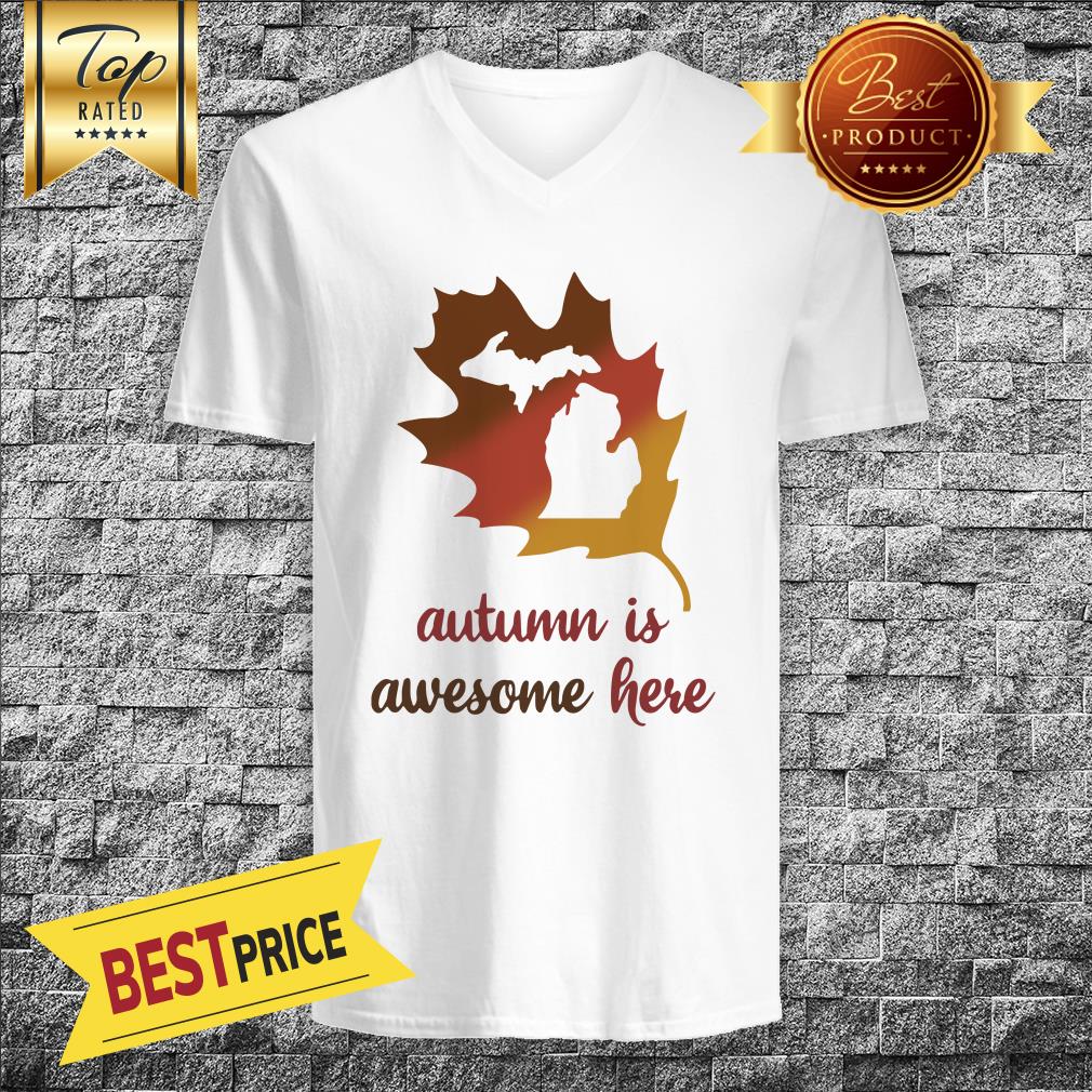 Michigan Autumn Is Awesome Here Baseball Shirt