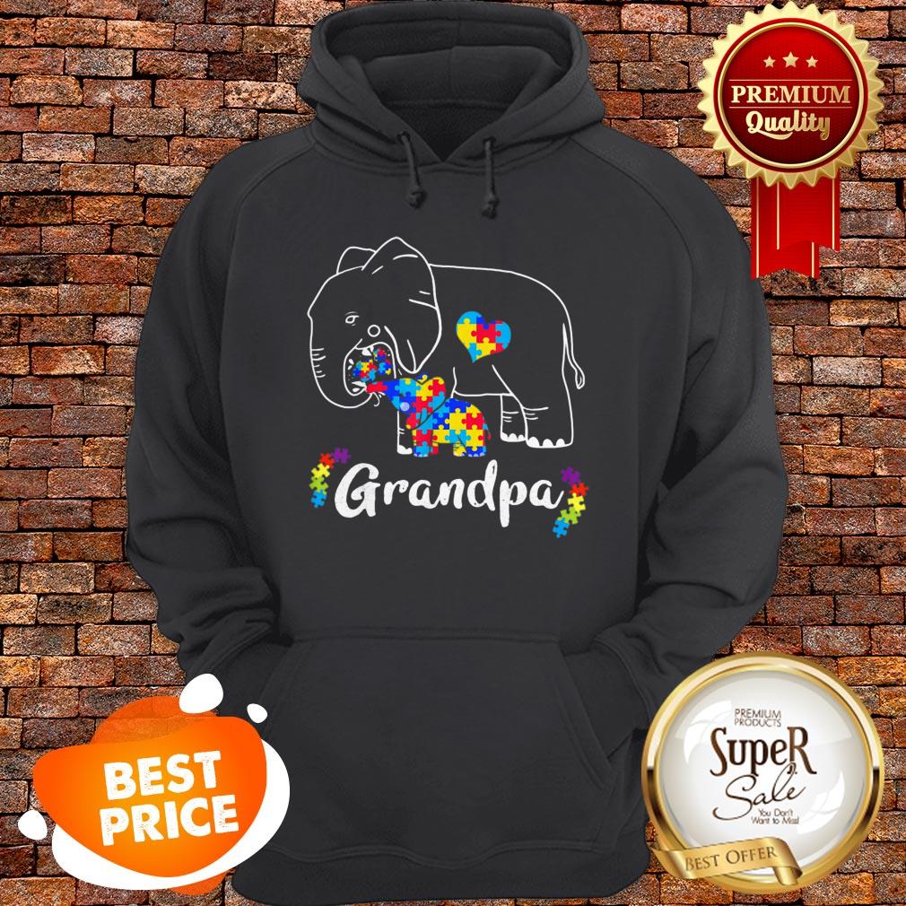 Nice Autism Awareness Support Grandpa Elephant Gift Shirt