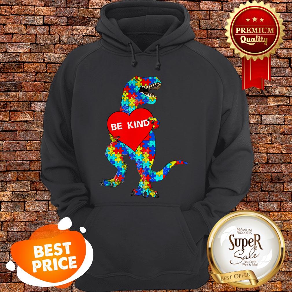 Nice Autism Awareness T Rex Dinosaur Be Kind Puzzle Shirt