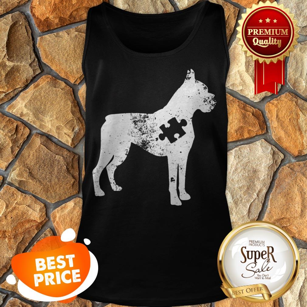 Nice Boxer Dog Autism Awareness Puzzle Pieces Gift Ideas Mom Dad Shirt