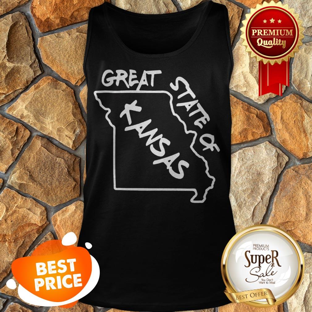 Nice Great State Of Kansas Map Shirt