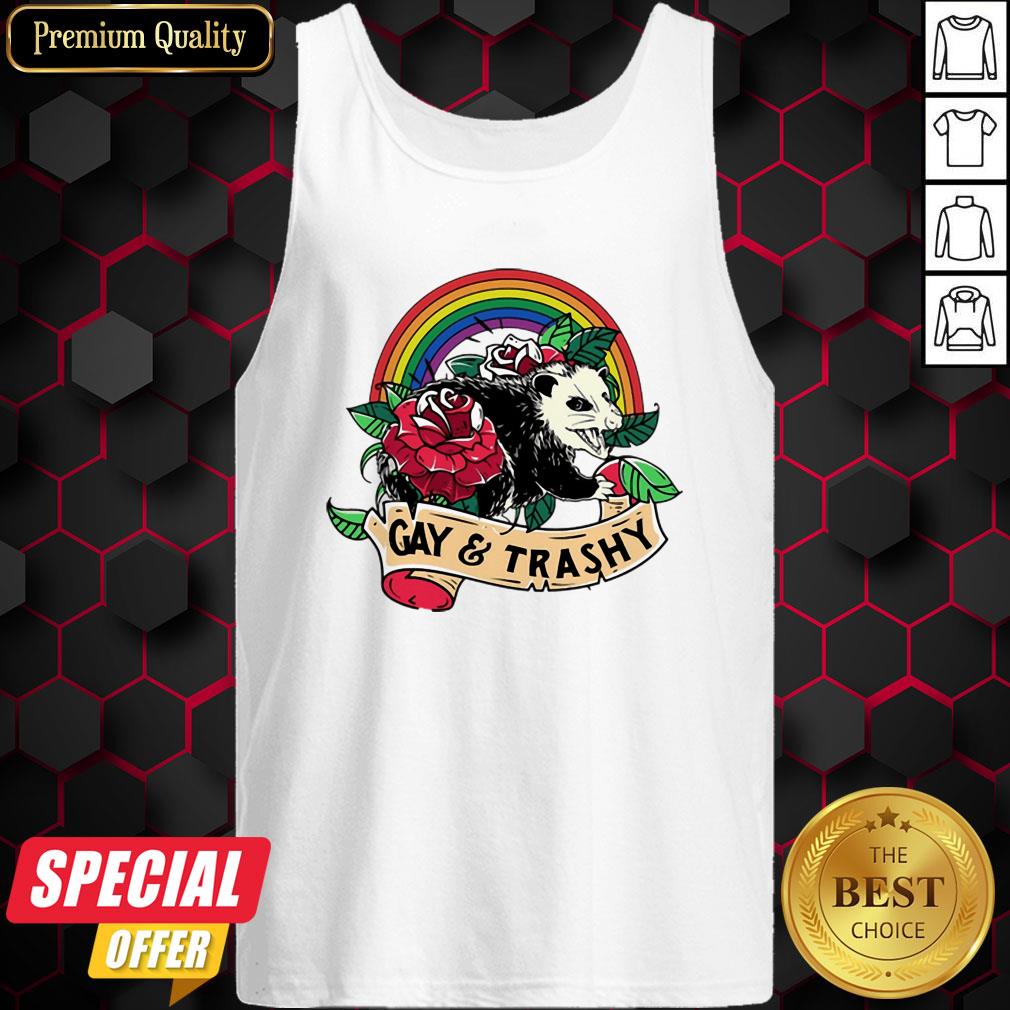 Nice LGBT Rose Racoon Gay Trashy Shirt