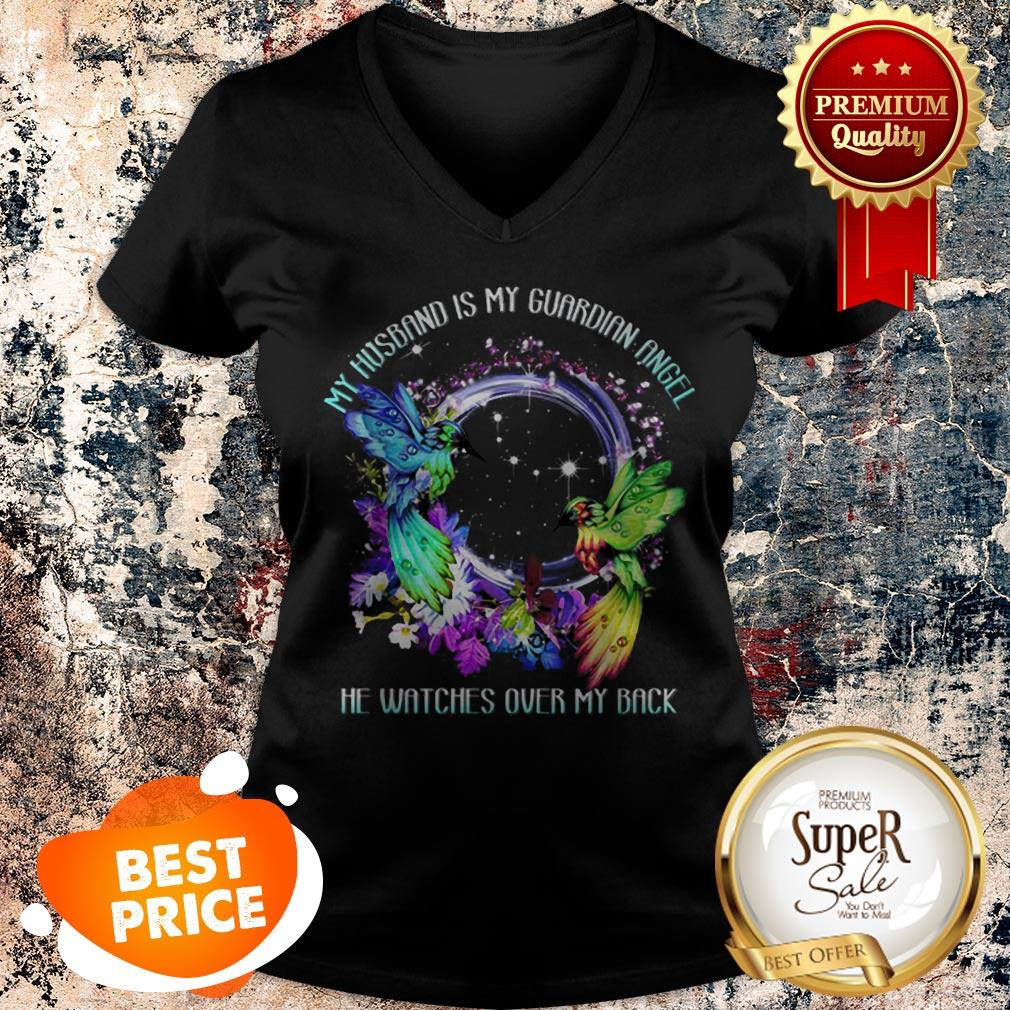 Nice My Husband Is My Guardian Angel He Watches Over My Back Shirt