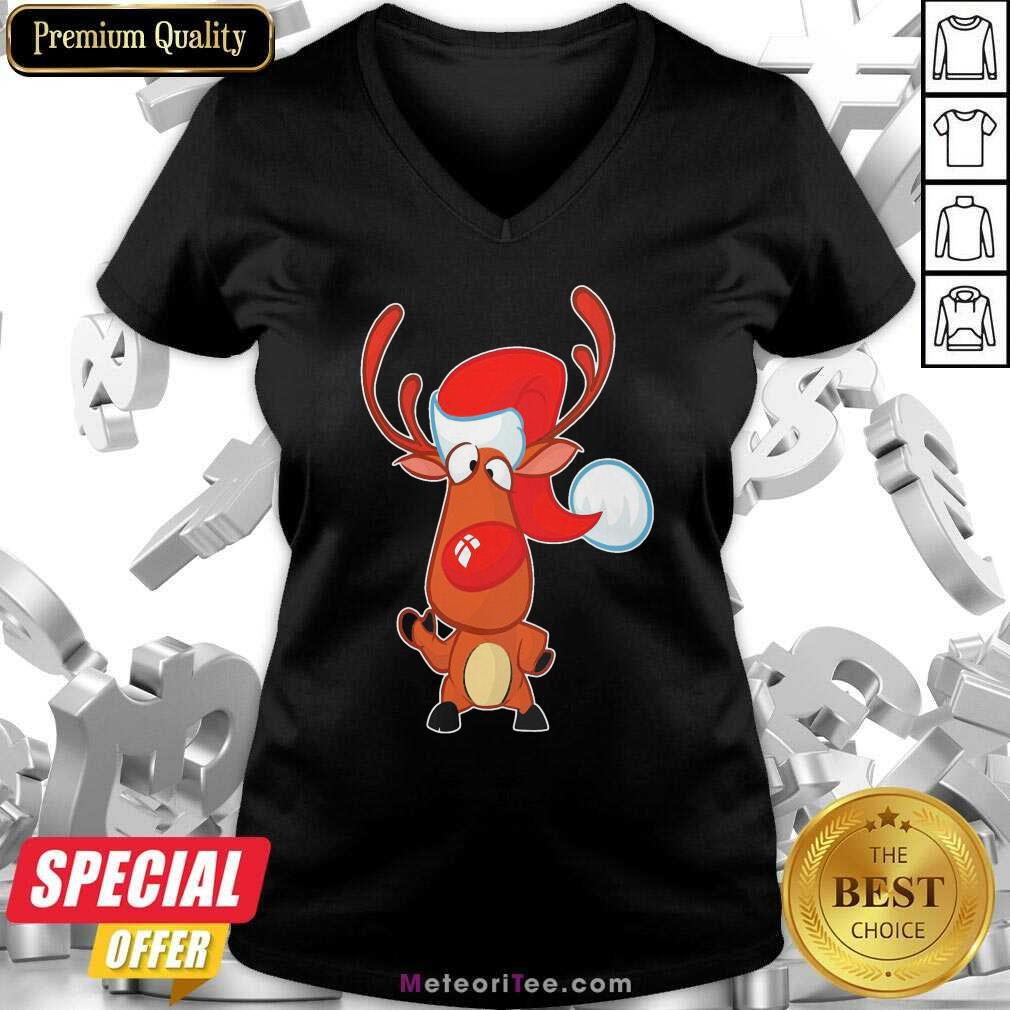 Nice Reindeer Hat Santa happy Christmas Shirt
