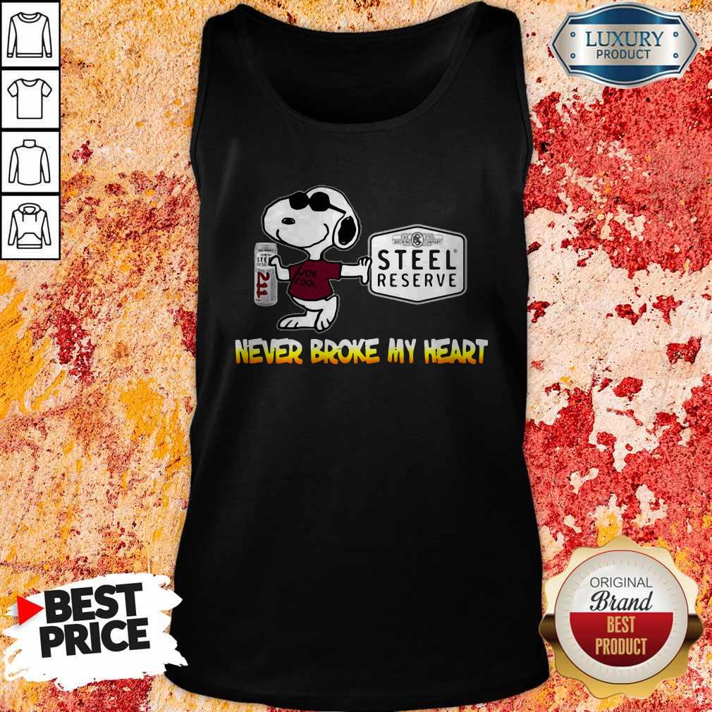Nice Snoopy Steel Reserve Never Broke My Heart Shirt