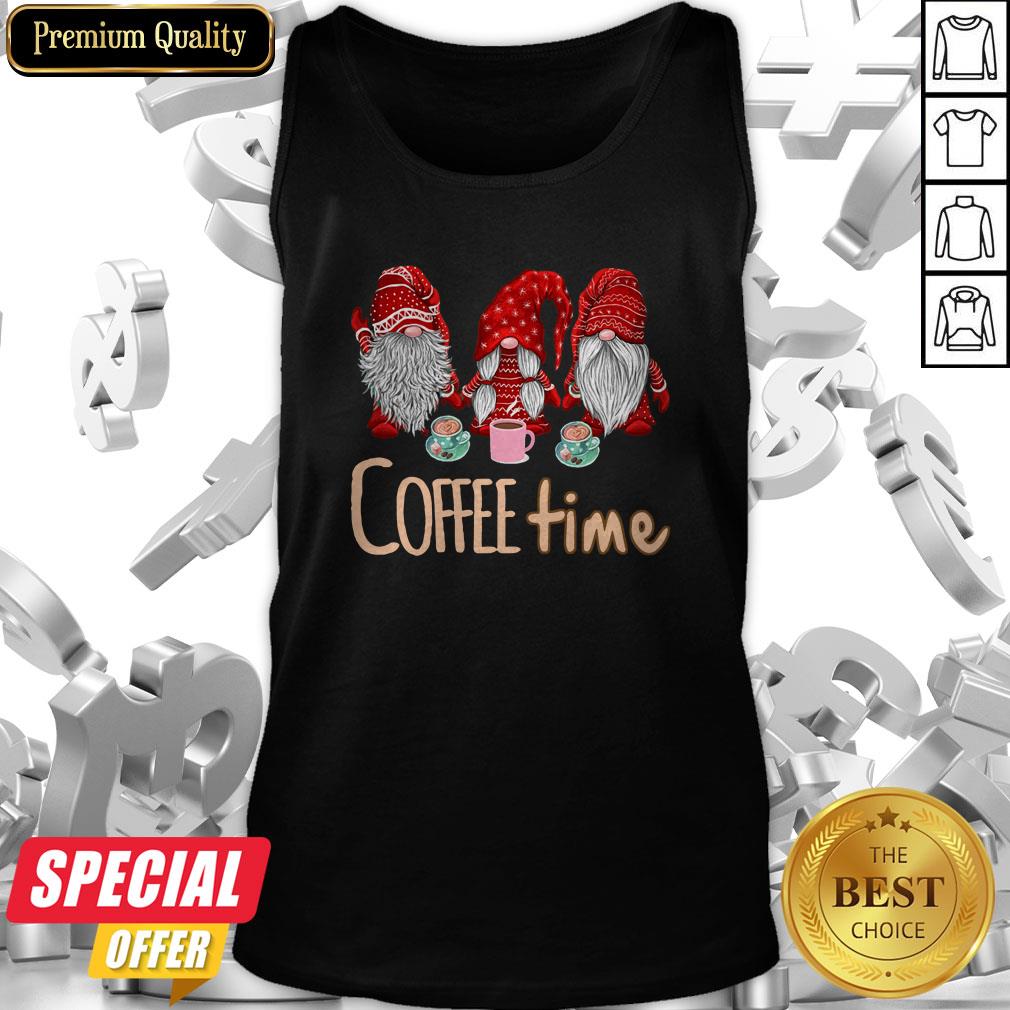 Nice Three Gnomes Red Coffee Time Shirt