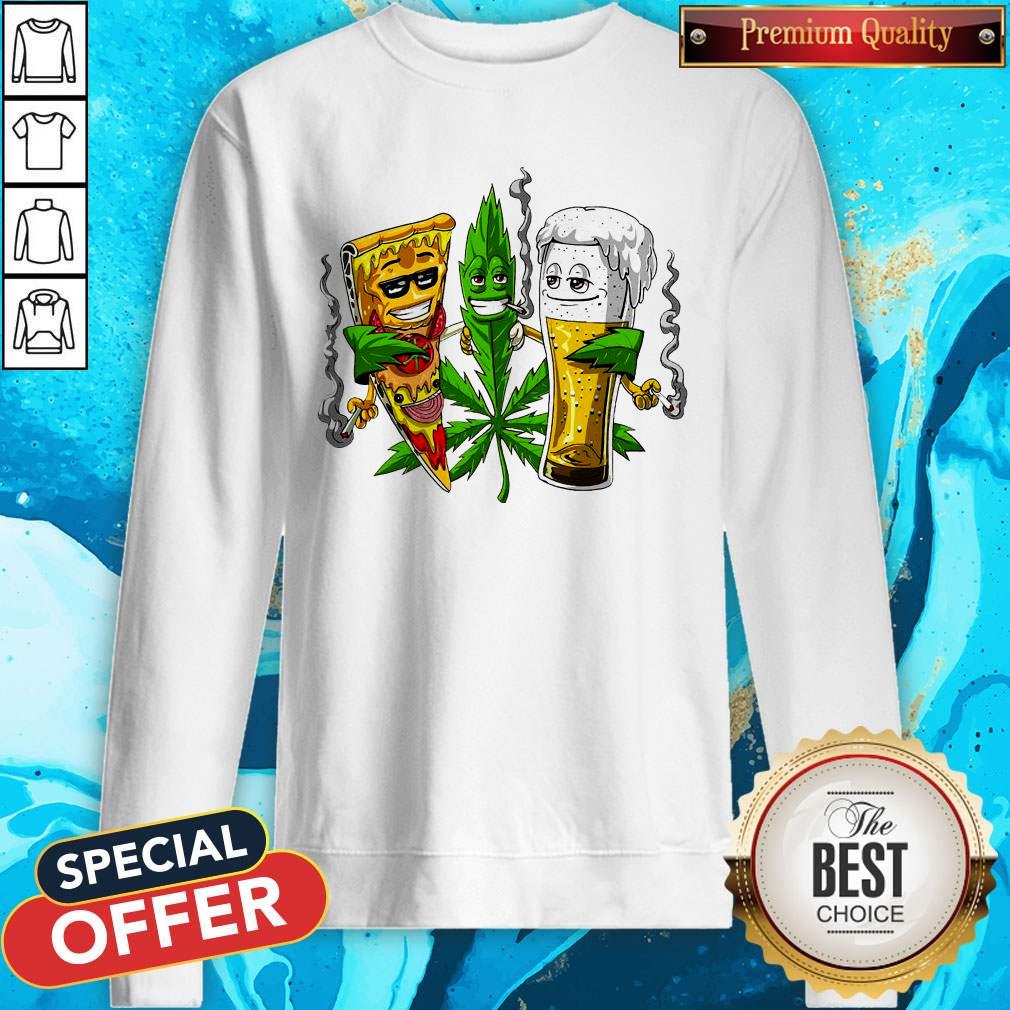 Nice Weed Leaf Pizza Beer Shirt