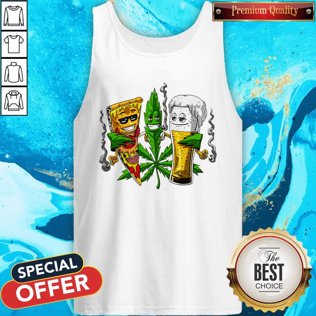 Nice Weed Leaf Pizza Beer Shirt