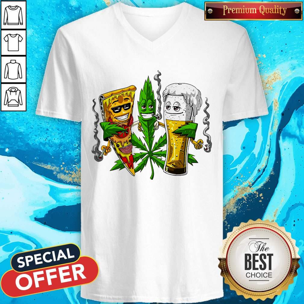 Nice Weed Leaf Pizza Beer Shirt