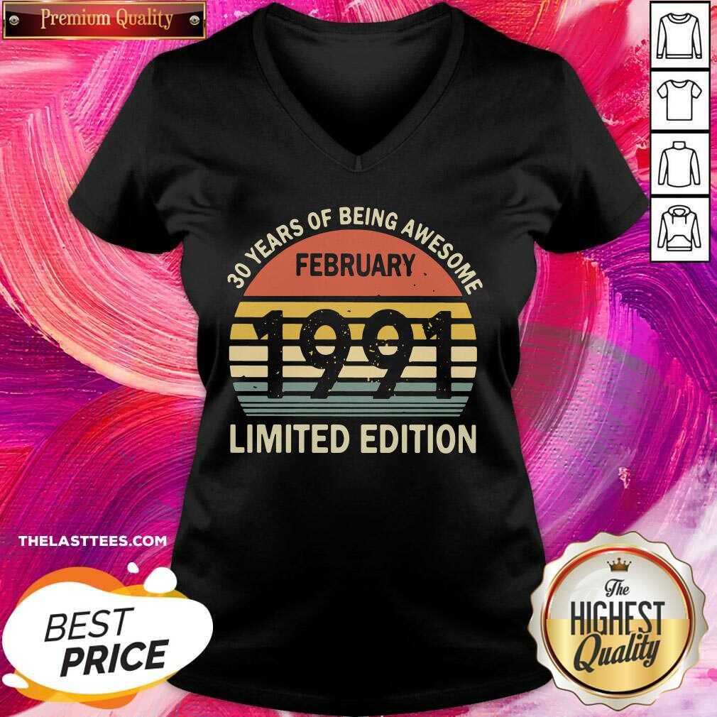 Official 30 Years Of Being Awesome February 1991 Limited Edition Vintage Shirt