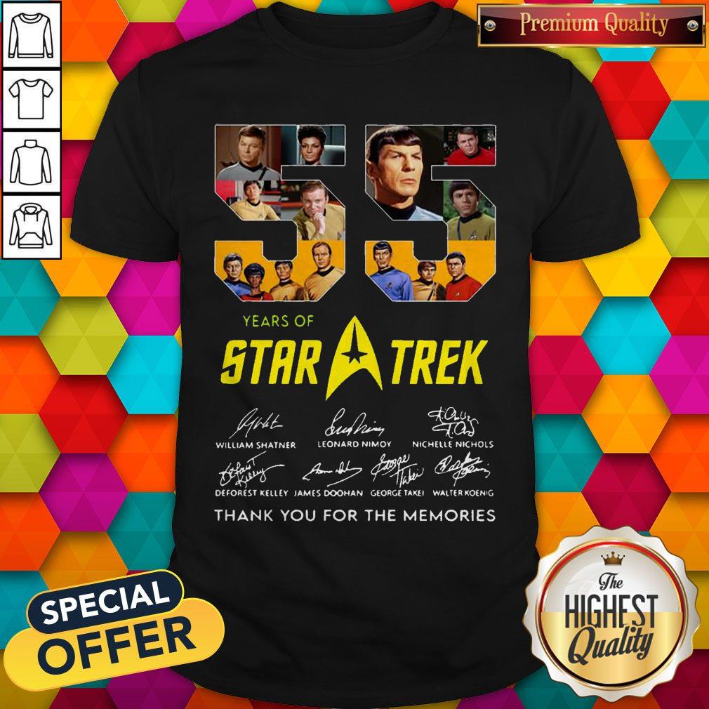 Official 55 Years Of Star Trek Thank You For The Memories Signatures Shirt